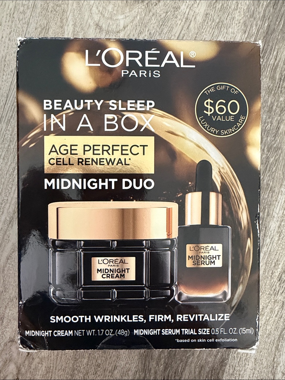 L'Oréal Age Perfect Midnight Duo - Gold & Black Night Cream + Serum
